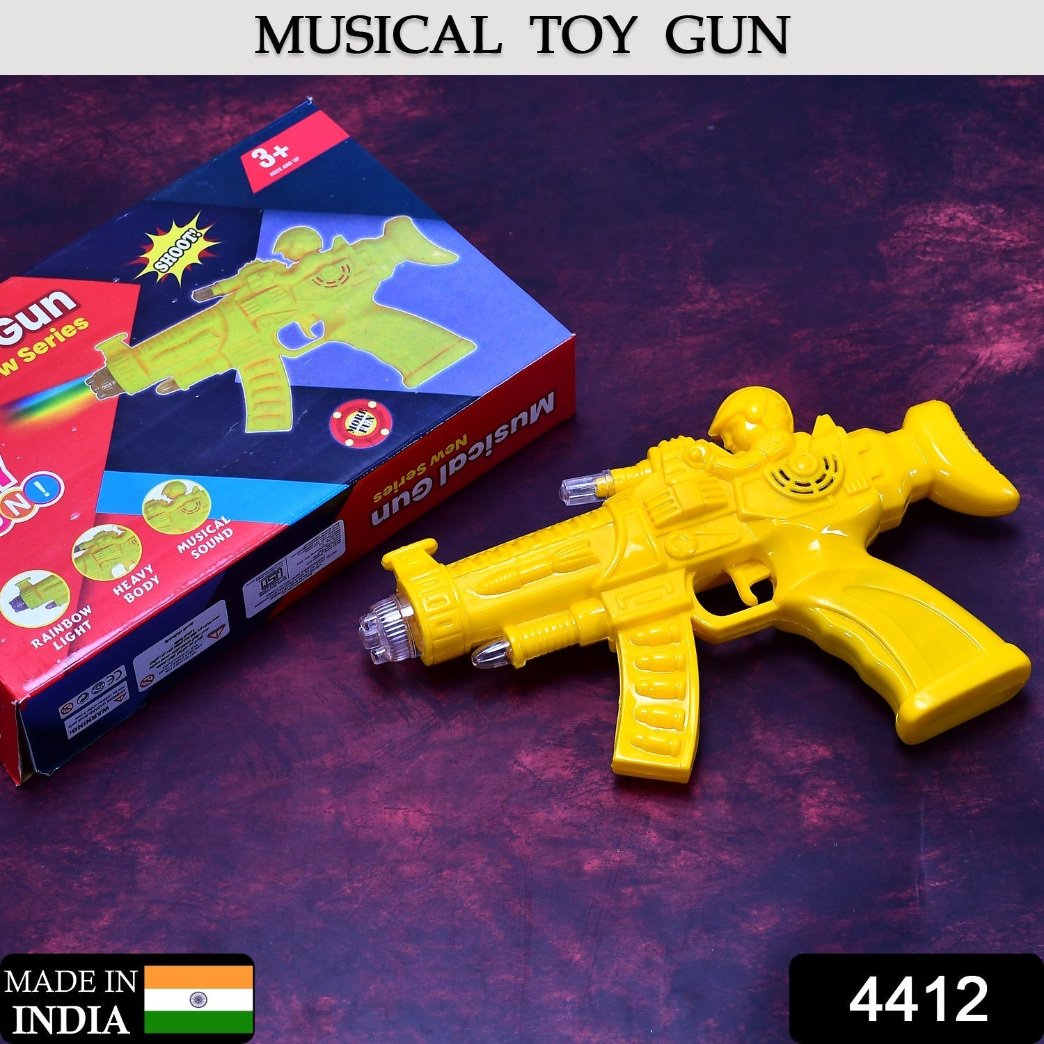 Musical gear gun with rainbow light, clear design Musical gear gun with rainbow light, clear design